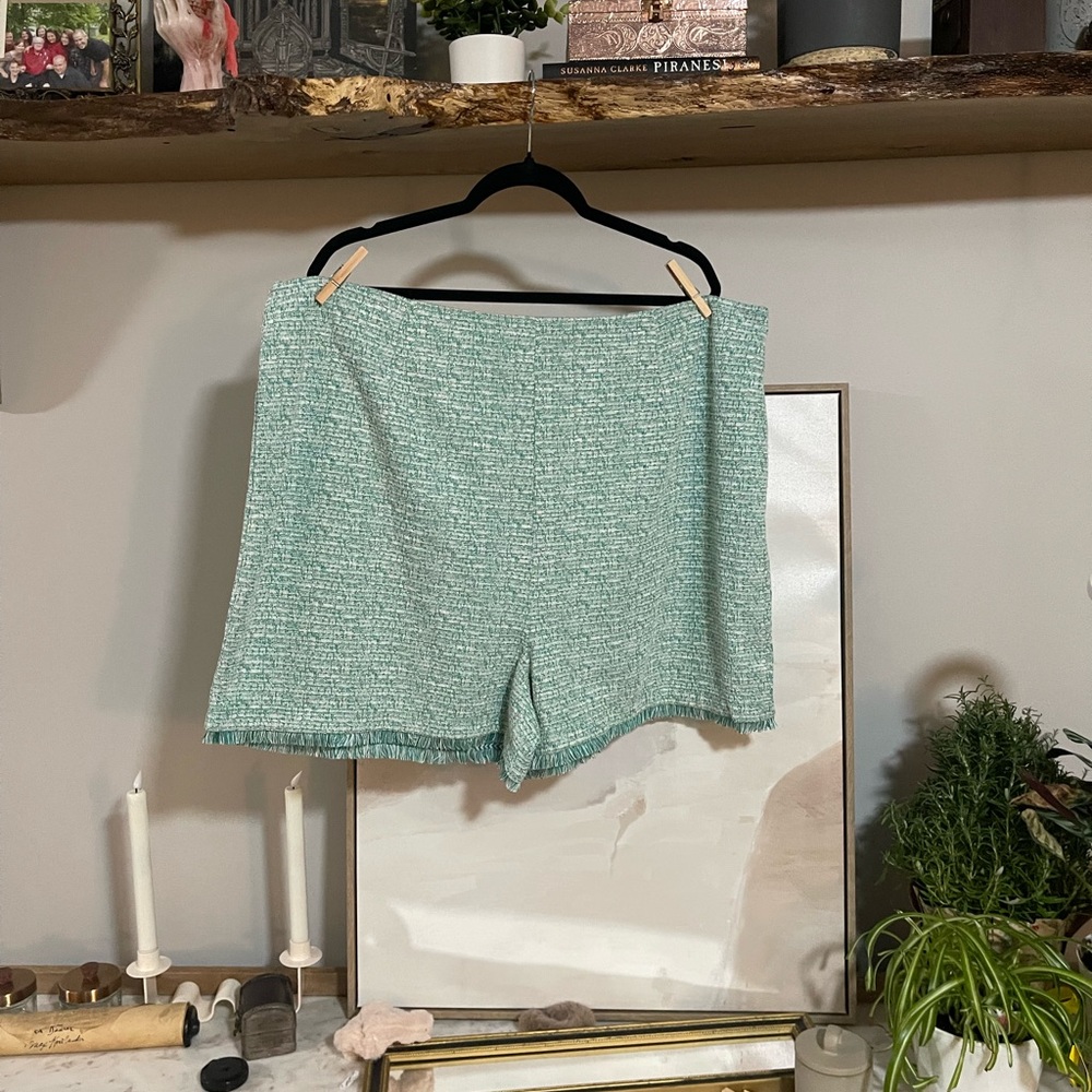 NWT G by Giuliana Tweed High Waist Shorts - Mint Green